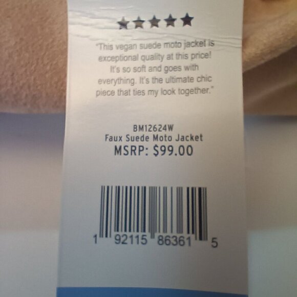 BB Dakota Steve Madden Women Faux Suede Moto Jacket Fashion Staple SZ Large NWT - Picture 8 of 12